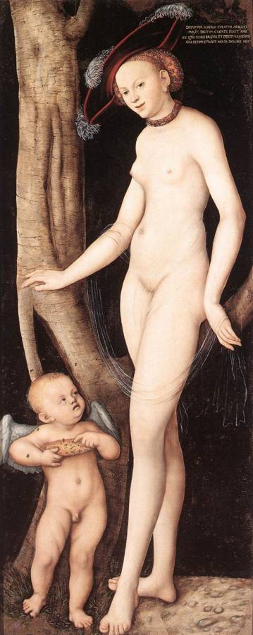 Cranach Lucas il Vecchio - Venus  et Cupidon avec un rayon de miel.jpg